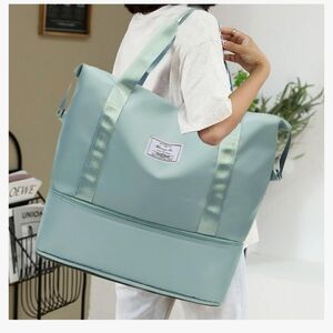Mint Green Waterproof Weekender Sports Tote Bag